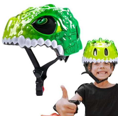 Tezklc Toddler Bicycles Helmet | Dinosaur Multi-sports Helmet Boys Bicycles Helmet | Shock Absorbent Scooter Helmet Boys Bikes Helmet for Children Boys Girls