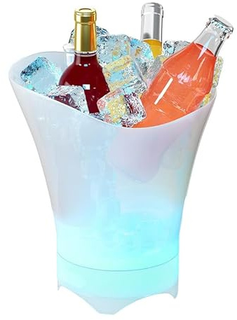 LED Ice Bucket Speaker, 5L Large Capacity Wine Ice Bucket with Bluetooth Speaker, Multi Colors Changing Ice Bucket Drink Container for Bar Party Home Clubs