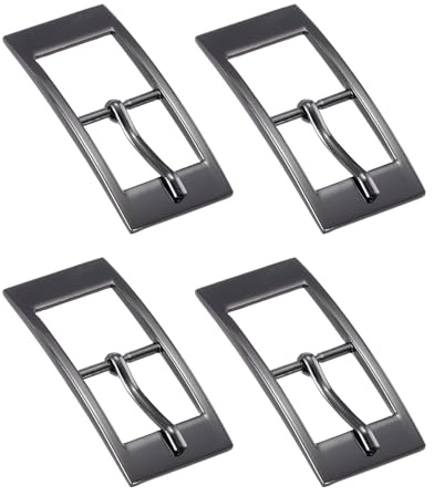 QUARKZMAN Metall Rollschnalle, Gürtelschnallen zum Wechseln mm Einzelzinken Gürtelschnalle Rechteckige Mittelstegschnallen Schnalle für Schuhe DIY Taschen Gürtel, Gold