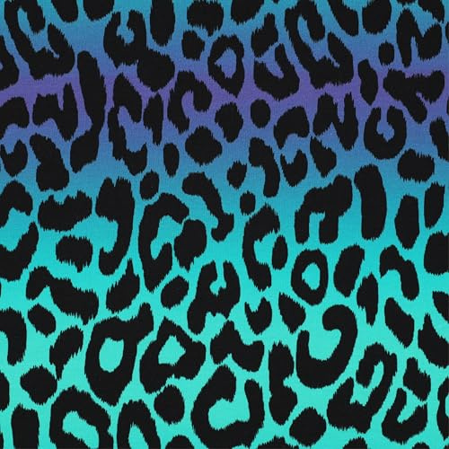 1 m de tela de rizo francés, no se vende por metros, diseños de verano para coser (Leoprint Digital Green F002)