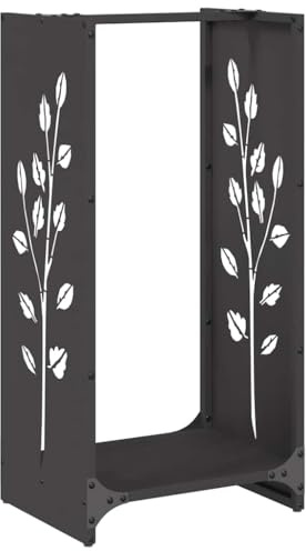 vidaXL Rastrelliera per Legna da Ardere Nera 25x25x100 cm, portalegna per caminetto, portalegna, Supporto per Legna da ardere