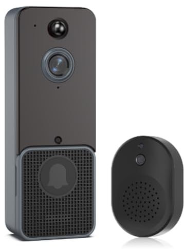 Hburirrty Wireless WiFi Video Doorbell Camera PIR Human Detection Cloud Storage Outdoor Door Bell Intercom Smart Home(Without) Easy Install Easy to Use