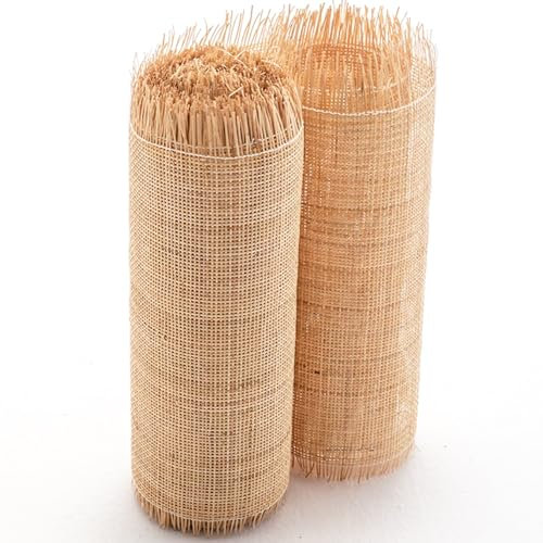 HWanQiu 60cm de Ancho Rejilla Mimbre Natural, Rollo de Ratán Vienés por Metros, Correas de Caña de Tela Malla, Tejido de Caña para Muebles Silla Gabinete Bricolaje(60x150cm)