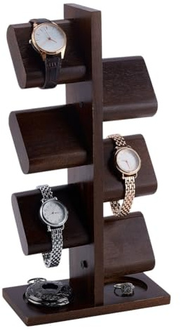 PH PandaHall Wooden Watch Holder Stand Watches Display Tower Watch Display Racks Multiple Watches Organizer Tabletop Jewelry Holder for Father's Day Men Gifts