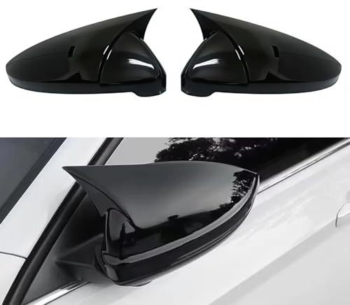 Cakievro 2 PCS Kompatibel mit Rückspiegel Abdeckung VW Golf 7 MK7 7.5 GTD R GTI GTE VII Wing Cover Variant Alltrack Sportswagen 2013 2019 Seitenspiegelgehäuse Links und Recht（helles Schwarz）