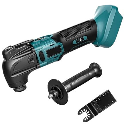 Herramienta oscilante, Multiherramienta oscilante eléctrica sin escobillas de 18V, recortadora DIY for el hogar, sierra renovadora, herramienta eléctrica for carpintería for baterías,Lijado más agres