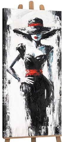 YS-Art Moderne schwarz weiß Acrylbilder Frauen abstrakt Acrylbild