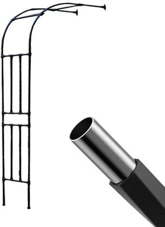 AJTXCSFOQL Arco da Giardino Semiarco 270 220 150 120 90 300 240 200 cm Supporto per Rose per Rose e Piante Rampicanti Sostegno Pergolato in Metallo Archetto Interno Esterno(W180xH240cm)