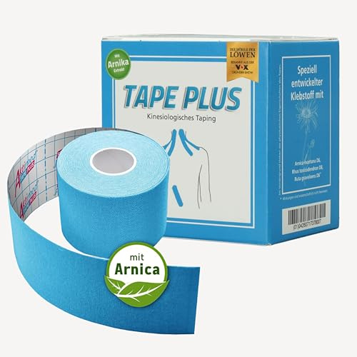 AKTIMED Tape PLUS 2.0 - verbessertes Kinesiologietape & Kinesio-Tape mit Arnika D6 Extrakt - elastisch, wasserfest, hautfreundlich - Physiotape Sport & Alltag - patentiert, Dermatest „sehr gut“