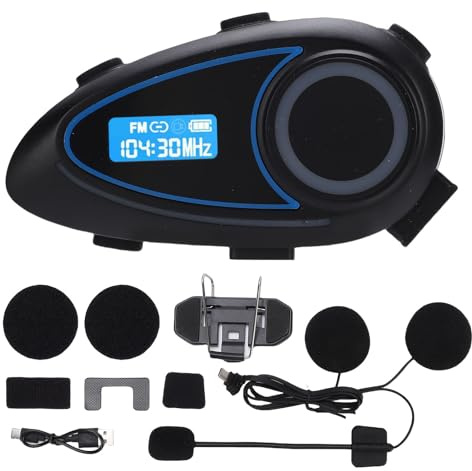 WOHPNLE Casque Bluetooth pour Moto, écouteurs Bluetooth Anti-éclaboussures avec Suppression du Bruit, Casque Ultra Fin, Haut-Parleur pour l'équitation, Le Ski et Les Sports de Plein air,
