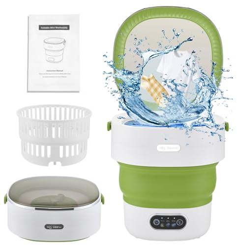 Eirolace Mini Machine À Laver 13L, Machine À Laver Portable Avec Essoreuse, 3 Modes, Machine À Laver Mobile Avec Tuyau De Drainage,Machine À Laver De Camping Pour Sous-Vêtements,Vêtements De Bébé
