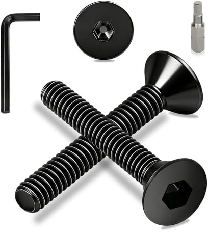 Ezitruz Tornillos de Cabeza Avellanada Hexagonal M6x50 mm, 15 Piezas Tornillos de Cabeza Allen Plana DIN 7991/ISO 10642 Carbono Rosca Completa para Reparación de Muebles