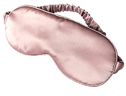 LULUSILK Luxus Schlafmaske Seide Augenmaske Schlafbrille für Reise aus 100% reine Maulbeerseide Atmungsaktiv, Rosa