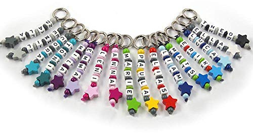 Kleine Lieblinge Schlüsselanhänger mit Namen Kinder - Erwachsene - Taschenbaumler - Stern - Schlüsselring - personalisiert