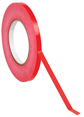 LSM 221491 Lot de 6 rouleaux de ruban adhésif pour sac en PVC Rouge 9 mm x 66 m