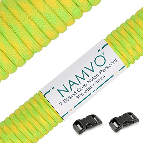 Namvo 550 Paracord Mil Spec Type III 7 Strand Parachute Cord Total Length 100ft/30 Meters Spots/Stripes/Camouflage