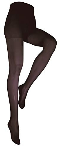 NuVein Compression Pantyhose, 15-20 mmHg Support, Women's Sheer Nylon Hosiery Tights, Closed Toe, Black, Petite