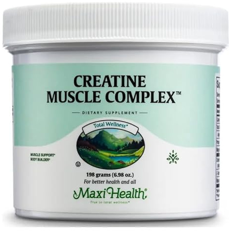 Maxi Health Creatine Monohydrate Powder – Pure Creatine Powder with L-Taurine & Ribose for Energy, Strength, & Muscle Gain – Vegan & Kosher – 30 Servings