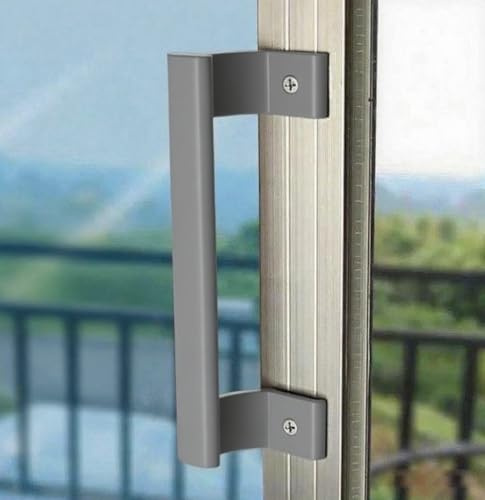 KAFENDA Aluminium-Türgriff für Badezimmer/Balkon, Schiebetürgriff (grau)
