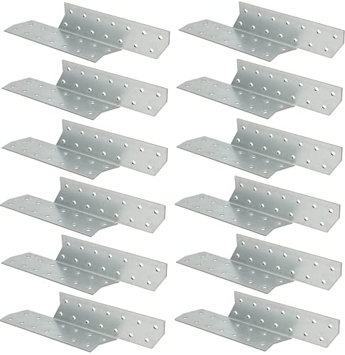 KOTARBAU® 12er Set Sparrenanker 210 x 40 mm Rechts Stahlwinkel zum Verstärken von Holzkonstruktionen