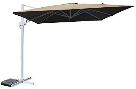 LIFE IS Ombrellone da Giardino a Palo Laterale Misura 3 x 4 m. Palo in alluminio 53x77 mm.Tessuto poliestere.Camino Antivento.Base a Croce girevole a 360°.Regolabile in 6 posizioni. Colore Tortora