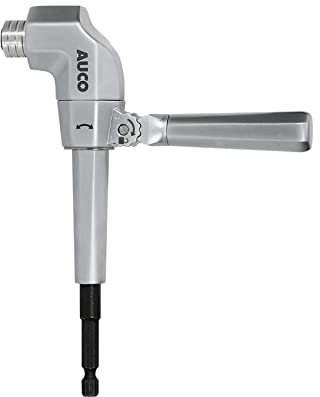 AUCO Rechtwinkliger Winkelbohrmaschinen, verstellbarer Bohreradapter, Max. Drehmoment 56,5 Nm, Ganzmetallgehäuse und Stahlgetriebe, zur Verwendung mit Akku-Bohrmaschine und Schlagschrauber