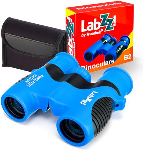 Levenhuk LabZZ B2 Kinderfernglas Ab 4 Jahren – Kompakt, Robust, für Kinder | mit 8x Vergrößerung, Dachprisma und voll vergüteter BK-7-Optik – Ideal für Abenteuer, Natur, Wandern und Reisen, Farbe Blau