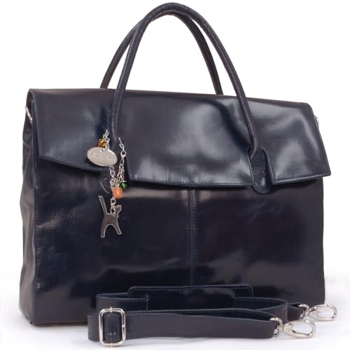 Catwalk Collection Handbags - Damen Leder Laptoptasche 17 Zoll - Arbeitstasche Extra Groß - Aktentasche mit Schultergurt - Helena