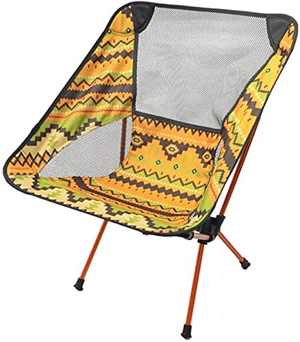 HMTE Silla para Acampar Asiento Plegable portátil Ligero Festival de Pesca al Aire Libre Viajes en la Playa para Acampar s (Color : Blanco) (Amarillo)
