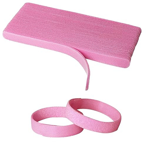SGLXQ 50PCS 6 Inch Reusable, Adjustable Cable Ties, Pink, Microfiber Cloth, Computer Link Cable Cord Management USB Cable Ties