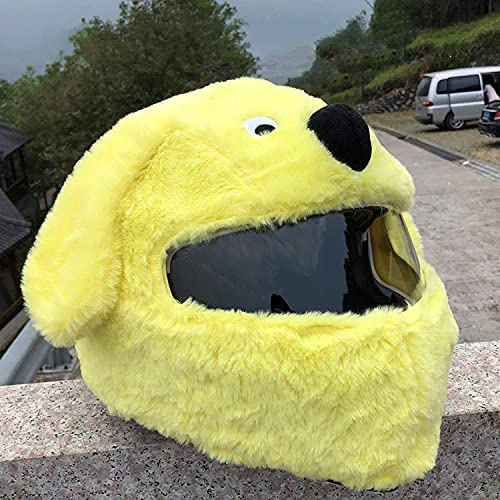 Helmüberzug für Motorradhelm, lustiges Design und Geschenke (Nur Überzug. Helm Nicht inbegriffen) Umfassende Wärme (Yellow)