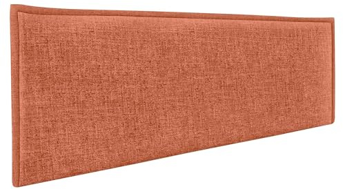 DHOME Cabecero de Lino Natural Liso con Ribete Cabezal Tapizado Cama Dormitorio Moderno Top Trending (Naranja, 135cm (Camas 120/135/140))