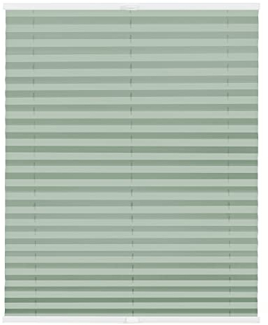 Lichtblick Plissee Klemmfix nach Maß, ohne Bohren, verspannt, Hitzeschutz, Blickdicht, Made in Germany, Thermoplissee - Hellgrün 75 cm x 130 cm (B x L)
