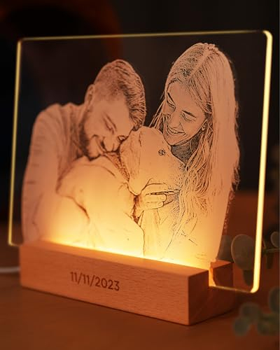 Panorama Lámpara Personalizada con Foto 22x15 cm - Comunion Regalo Boda - Lámpara Led Personalizada - Lámparas de Mesita de Noche - Regalos Personalizados con tu Foto - Cuadro Personalizado Luminoso