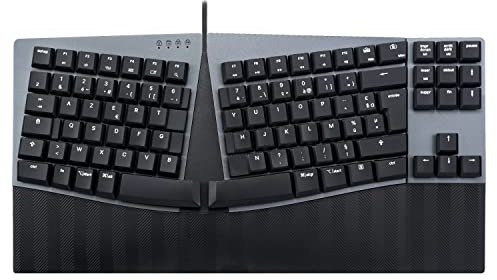 Perixx PERIBOARD-335BL Clavier Filaire Compact et Ergonomique - Tenkeyless - Touches Clicky Bleues - Touches Macro programmables - Windows et Mac OS X - Layout AZERTY français