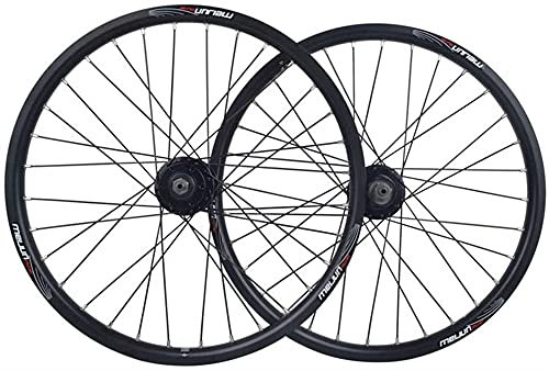 ZECHAO 20-Zoll-Fahrradrad 32H Fahrrad-Radsatz Doppelschicht-Legierungs-Felgen-Scheibenbremse Schnelle Freisetzung 7 8 9 10 Geschwindigkeit Wheelset (Color : Black, Size : 20inch)