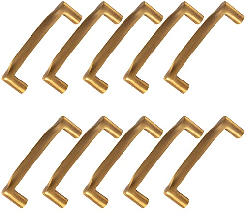 10 Stück Schrankgriffe Gold gebürstetes Messing Küchenschubladengriffe 5-Zoll-Lochmitte Antik-Hardware-Möbelknöpfe mit Schrauben for Schuhschrank, Kleiderschrank, Schrank, Kommode (Farbe: Bronze, Größ