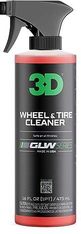 3D GLW Series Wheel & Tire Cleaner – Deep Cleaning All-in-One Formula | Removes Brake Dust, Grime, Tire Browning | Safe on All Wheels | DIY Car Detailing |16 oz