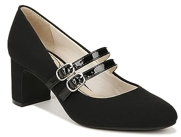 LifeStride Womens True Block Heel Mary Jane Dress Shoe Black 8 M