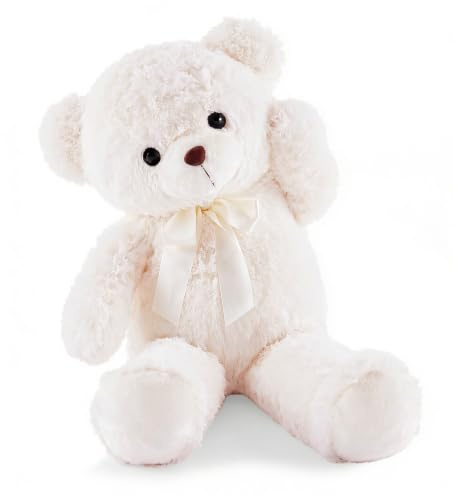 YunNasi Riesen Teddybär 90cm XXL,Groß Plüschbär Kuscheltier Stofftier,Weiß | Riesen Plüschtier Bär Geschenk für Kind, Geburtstag,Weihnachten