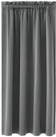 NAKIHOUSE Grey Blackout Curtains, Thermal Curtains 84 Inch Drop Slot Top Curtains, Single Curtain for Door Doorway Window Living Room Bedroom, 1 Panel