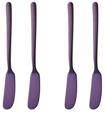 DECHOUS 4 Stück Aufstrich Gelee Spatel Beheizter Butterverteiler Käseverteiler Kochspatel Käseklingen Käseschneider Frühstückssandwiches Mehrzweckschneider Schinken Violettes