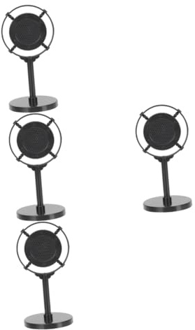 Alasum 4pcs Retro Microphone Props Simulated Mic for Home Decor Educational Toys Karaoke Toys for Photo Booth Props