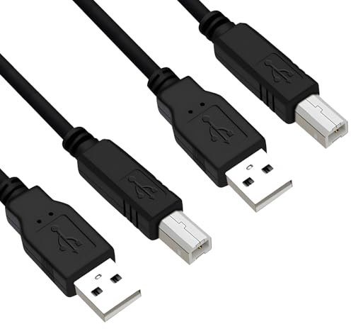 BIVOFU 2 PCS Câble Imprimante USB Cable A vers B 2.0, Câble d'Imprimante USB 2.0 Type A Mâle vers Type B Mâle Haute Vitesse, Compatible Mac/PC