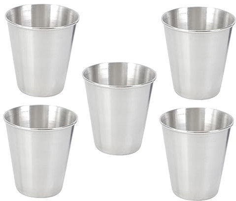 COLLBATH 5 Stück Kleine Schnapsbecher Aus Edelstahl 70ml Bruchsicheres Outdoor Trinkset Für Whisky Wein Und Spirituosen Leicht Und Faltbar Für Bar Camping Und Party