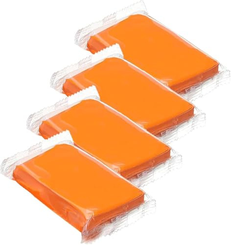 Auto Knete Lack, Reinigungsknete, Auto Car Clay Bar, 4 x 100 g Lackreinigungsknete, Lackknete für Autos Motorrad Trucks Wohnwagen, (Orange)