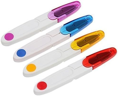 Sewing Snip, 4 Pcs Sewing Thread Cutters, U Shape Sewing Snips, Multipurpose Snippers with Safety Cap for Clipping Threads, Yarn, Portable Snip Scissors for Small Plants, DIY and Arts & Crafts