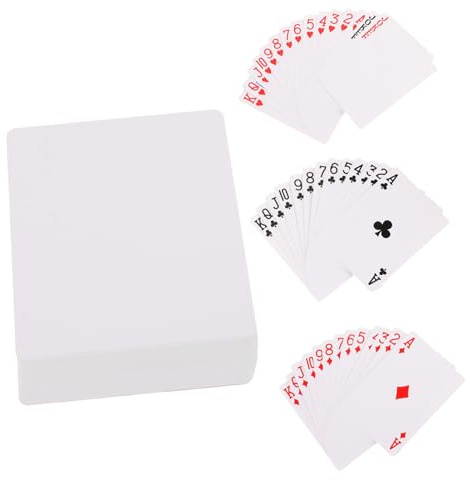 CHICAMPERA Blanko Spielkarten Bedruckbar aus Papier mit Einseitigem Thermotransferdruck für Poker und Partyspiele Weiße Kartenrohlinge zum Selbstgestalten und Selbstgemacht