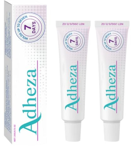 Adheza Dental Adhesive, Adheza Denture Fixative, Dental Adhesive Original, Thermoplastic Denture 𝐀𝐝𝐡𝐞𝐬𝐢𝐯𝐞, Strong Hold 𝐃𝐞𝐧𝐭𝐮𝐫𝐞 𝐀𝐝𝐡𝐞𝐬𝐢𝐯𝐞 Cream For Daily Women Men Adults (2PCS)