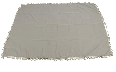 Cocoarm Mantel Rectangular Estilo Japonés, Cubremesa de Fibra de Poliéster con Flecos de Encaje para Decoración de Hogar, Restaurante o Hotel (140 * 180cm)